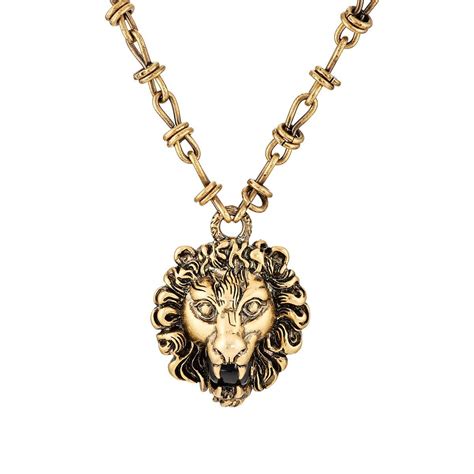 gucci mens lion necklace|gucci gg necklace.